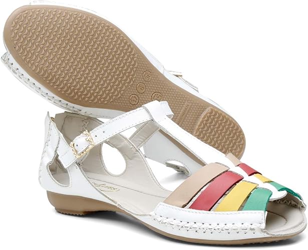 sandalia de couro legitimo feminina