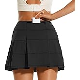 HODOSPORTS Womens Pleated Tennis Skirt Built-in Short Mini Golf Skort Athletic Skirt with 3 Pockets Workout Pickleball