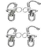 Mxeol 316 Stainless Steel Swivel Eye Snap Shackle Quick Release,Bail Rigging Clip 2-3/4" Sailing,800 lbs Capacity Marine Grade