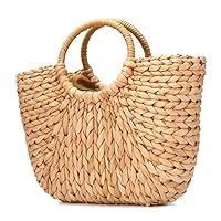 Summer Beach Bag, JOSEKO Women Straw Paper Handbag Top Handle Big Capacity Travel Tote Purse