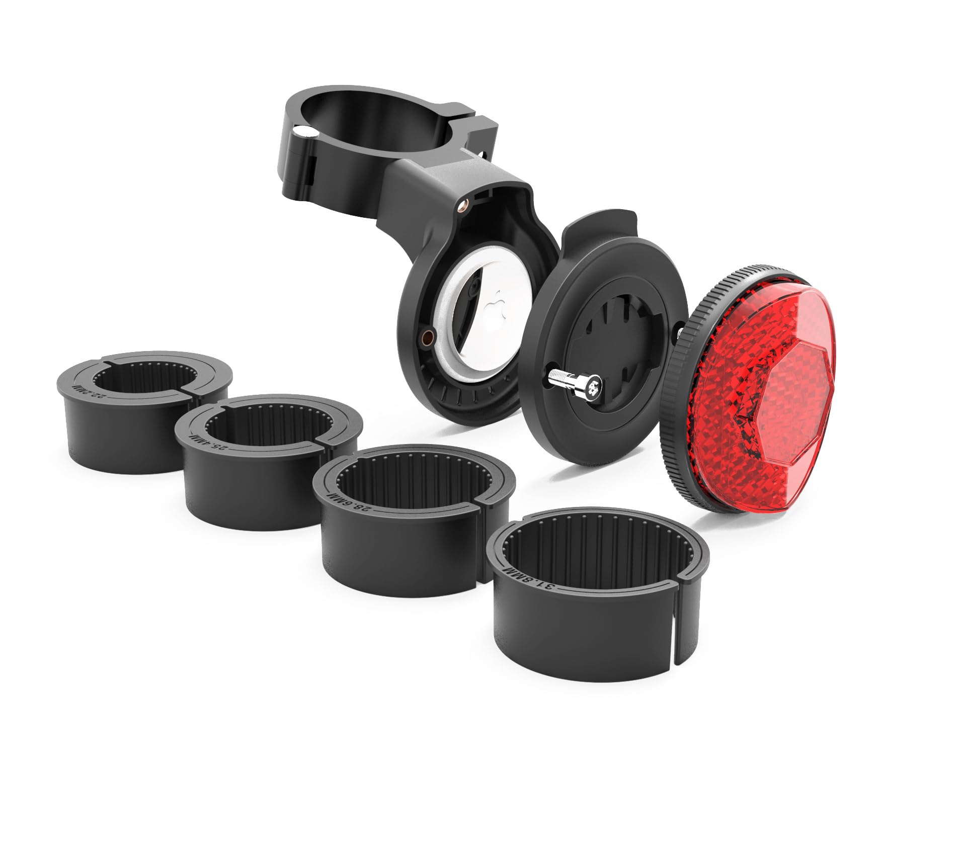 Bike Airtag Holder, Stealth Airtag Bike Mount Hidden in Seatpost Reflector, Anti-Theft Air Tag Bicycle GPS Tracker Accessory for MTB, Electric Bicycle & Scooter, Compatible with Gar min Varia