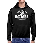 Hybrid Sports NFL - Las Vegas Raiders - Team Motto - Men's and Women's Pullover Hooded Fleece Sweatshirt - Size Medium - Black
