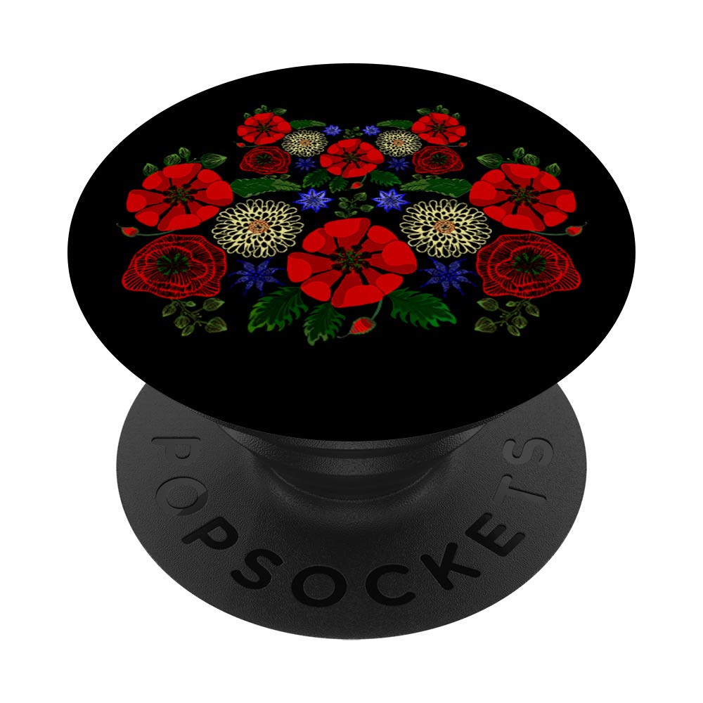 Floral Ukraine Gift Cute Vintage Ukrainian Vyshyvanka Style PopSockets PopGrip: Swappable Grip for Phones & Tablets