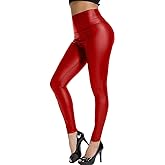 KIWI RATA Faux Leather Leggings for Women Stretchy Pleather Pants Shiny Sexy Tights