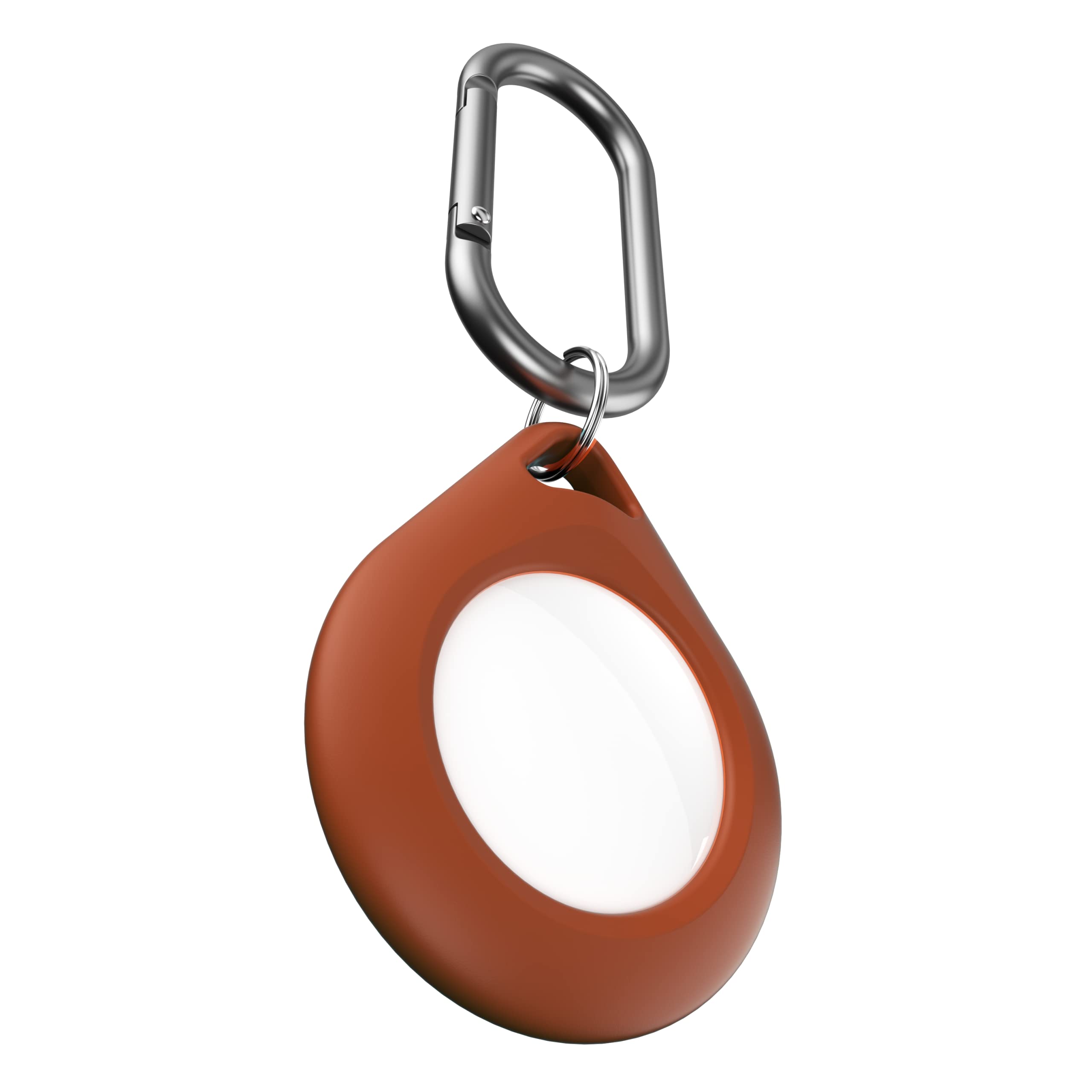 KeyBudz Secure Dock Apple Airtag Silicone Pendant with Carabiner, Brown (Pack of 2) — image 1