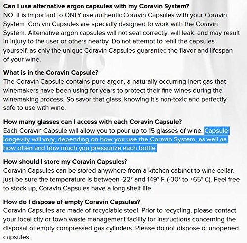 5 Coravin+Wine+Preservation+System+Capsules