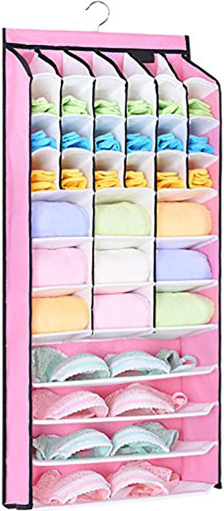 Amazon ブラ収納ボックス Bemotion壁掛け式ブラジャー収納ラック ブラ ショーツ収納ケース 大容量 省空間 下着収納ボックス靴下収納ケース 多機能 総計39ボックス 折り畳み ピンク ドアがない 収納ケース ボックス オンライン通販