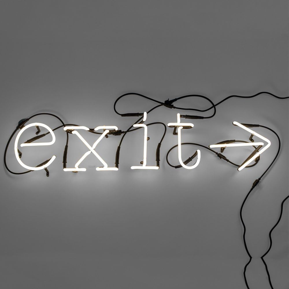 Seletti Neon Art - "EXIT?" composition White