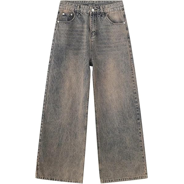 Amazon.com: Men's Loose Vintage Draping Straight Jeans