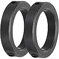 MECCANIXITY Shaft Collar 2 Inch Bore Carbon Steel Set Screw Style Clamping Collars Black 2 Pcs