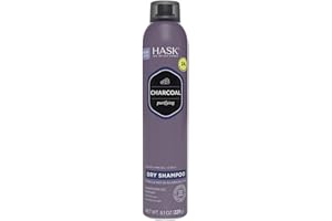 HASK Charcoal Purifying Dry Shampoo – Absorbs Oil, Purifies & Detoxifies Hair, Extends Time Between Washes, No Sulfates or Parabens, Cruelty-Free – 8.1oz