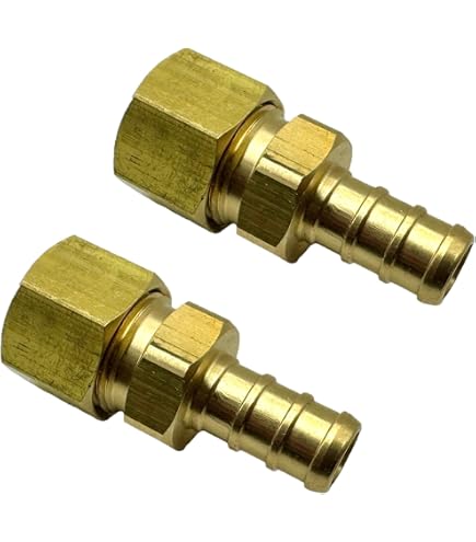 SharkBite 1/2-in PEX Barb X 3/8-in OD Compression Brass Quarter Turn Supply UC24984Z At
