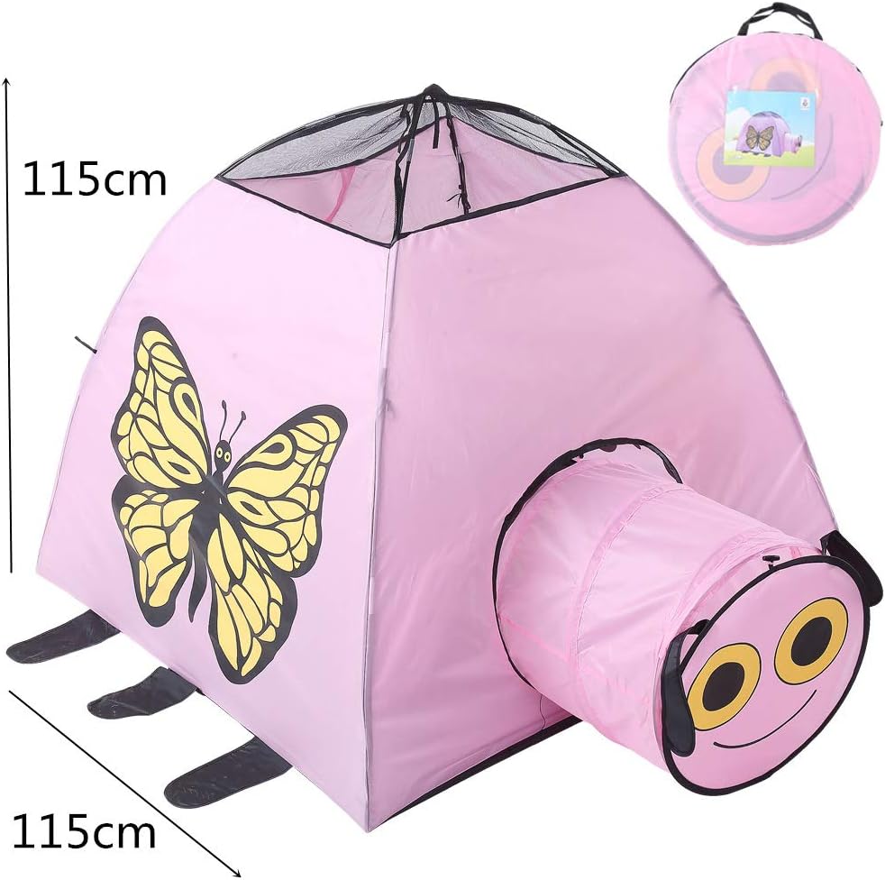 YMUUIHC Beetle Play Tent 115x115x112cm with pop-up Tunnel,Children Play Tent and Tunnel, Indoor & Outdoor Child Pop up Tent