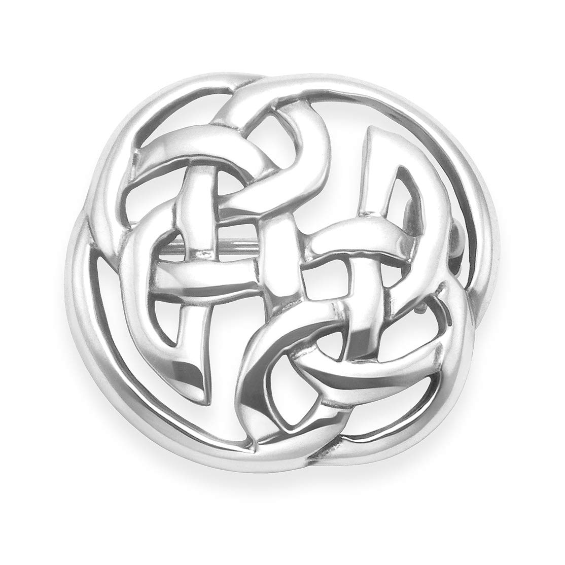Heather Needham Sterling Silver Celtic Brooch - SIZE: 23mm. Gift Boxed round Celtic brooch. 9015/HN