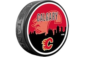 Calgary Flames Skyline Puck