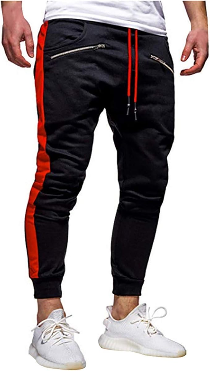 Bookear Pants Pantalones Deportivos para Hombre, diseño de Rayas, Informales, Ajustados, con