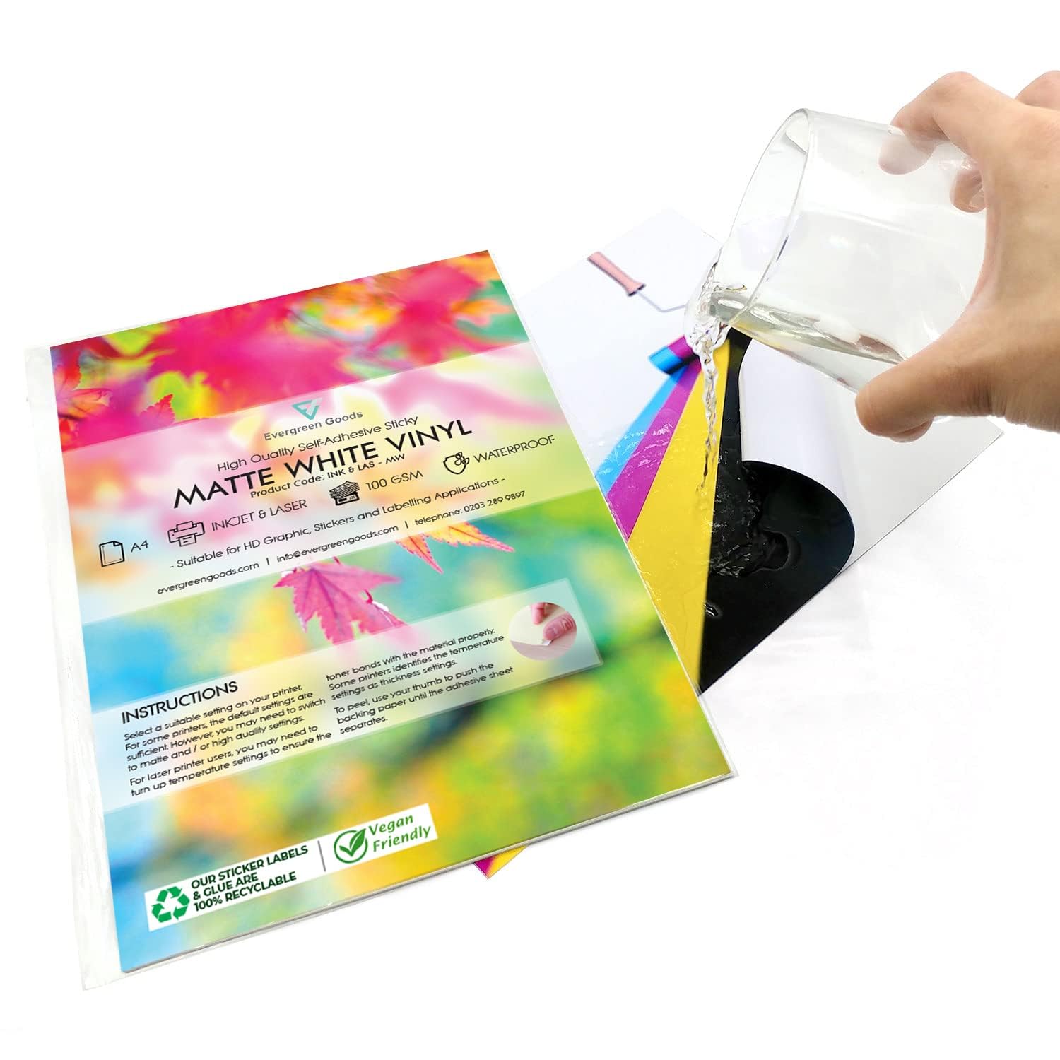 20 Sheets Self Adhesive Blank Waterproof A4 PVC Vinyl Matte White Sticker Inkjet Laser Printable
