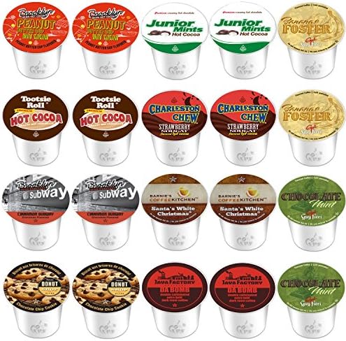 20-Count Original Variety K-cups for Keurig Brewers From Guy Fieri, Brooklyn, Barnie's, Junior Mints, Tootsie Roll, Authentic Donut Shop, Java Factory and Charleston Chew (10 Flavors)