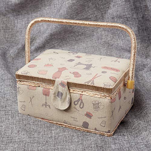 StorageMaid Sewing Basket with Bonus Travel Kit – All Essential Mending Supplies – DIY Darning Supplies Organizer Filled with Scissor, Thimble, Thread, Sewing Needles, Tape Measure and More - Thumbnail 7
