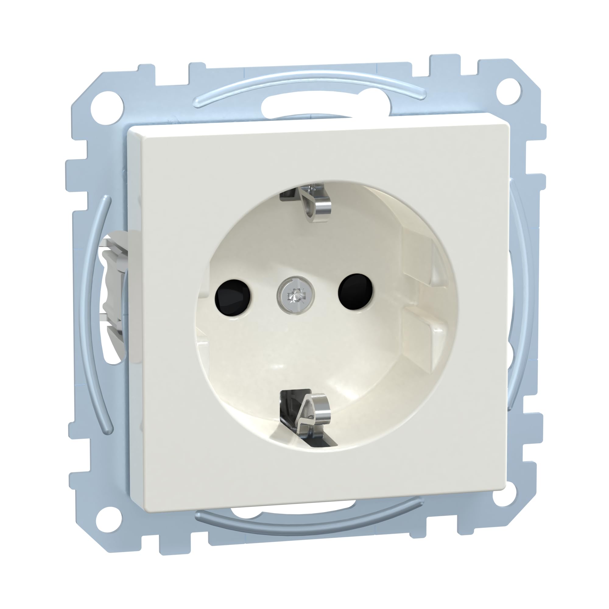Merten System M SCHUKO socket outlet, Screw-In Lift Terminals, Polar White Glossy, MEG2401 0319