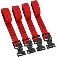 XSTRAP 4pk 1" x 5-1/2ft JUST Clip All-Purpose Lashing Strap, Red