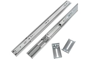 LONTAN 1 Pair 22 Inch Side Mount Soft Close Drawer Slides 3 FOLD Full Extension Drawer Glides - 4502S3-22 Heavy Duty Ball Bearing Cabinet Rails with Rear Mounting Brackets 100 LB Capacity