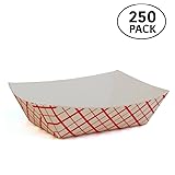 Paper Food Tray, Paperboard Tray for Carnivals, Fairs, Festivals, and Picnics. Holds Nachos, Fries, Hot Corn Dogs, and more, 2lb, 250 Pack,