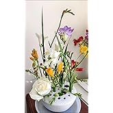 RISEON Ceramic Flower Arranging Vase, Floral Arrangement Holder Flower Frog Ikebana Art Flower Vase Pot Floral Centerpiece for Dining Table Home Office Wedding Decor