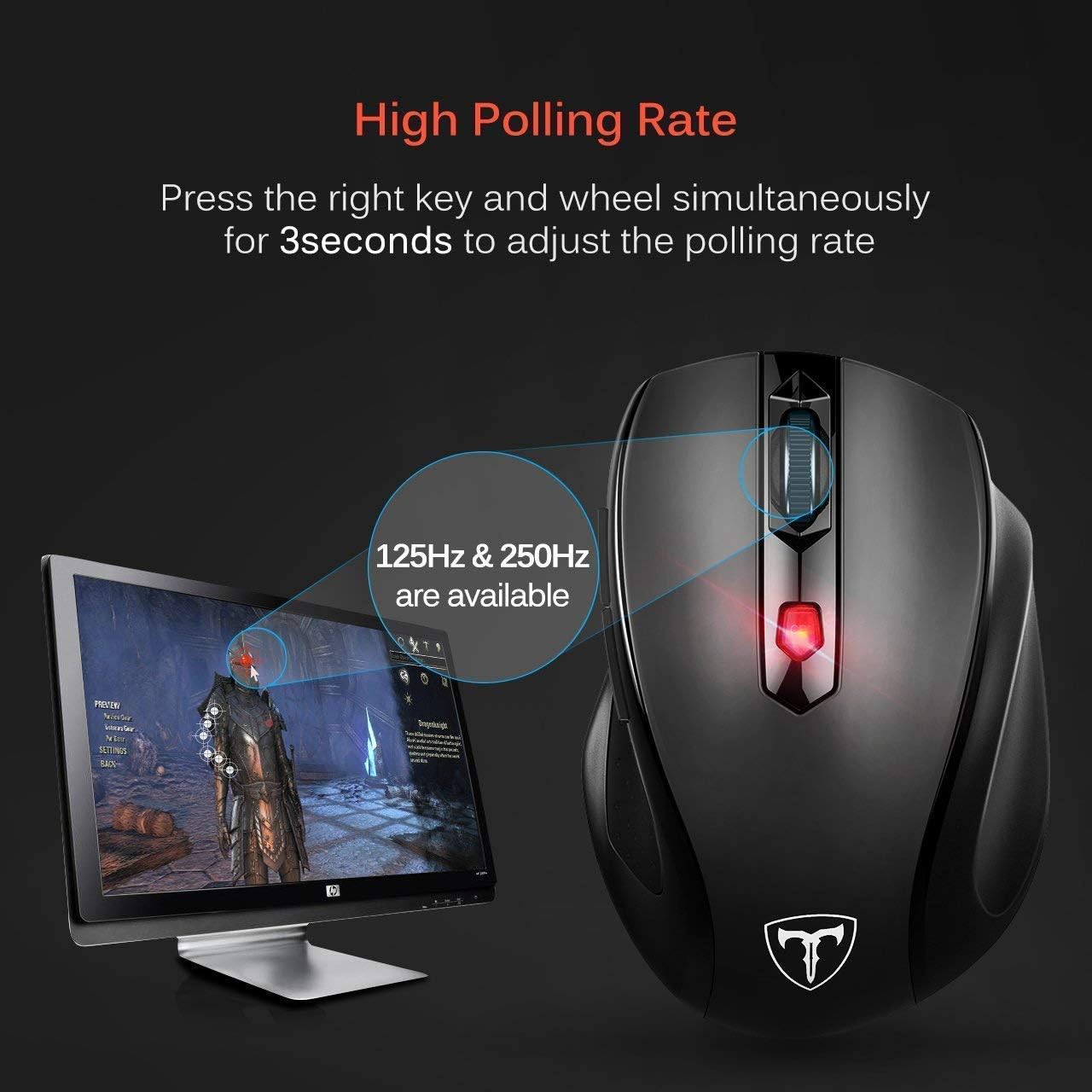 VicTsing MM057 2.4G Wireless Mouse Portable Mobile Optical Mouse with USB Receiver, 5 Adjustable DPI Levels, 6 Buttons for Notebook, PC, Laptop, Computer, Macbook - Black: Computers & Accessories