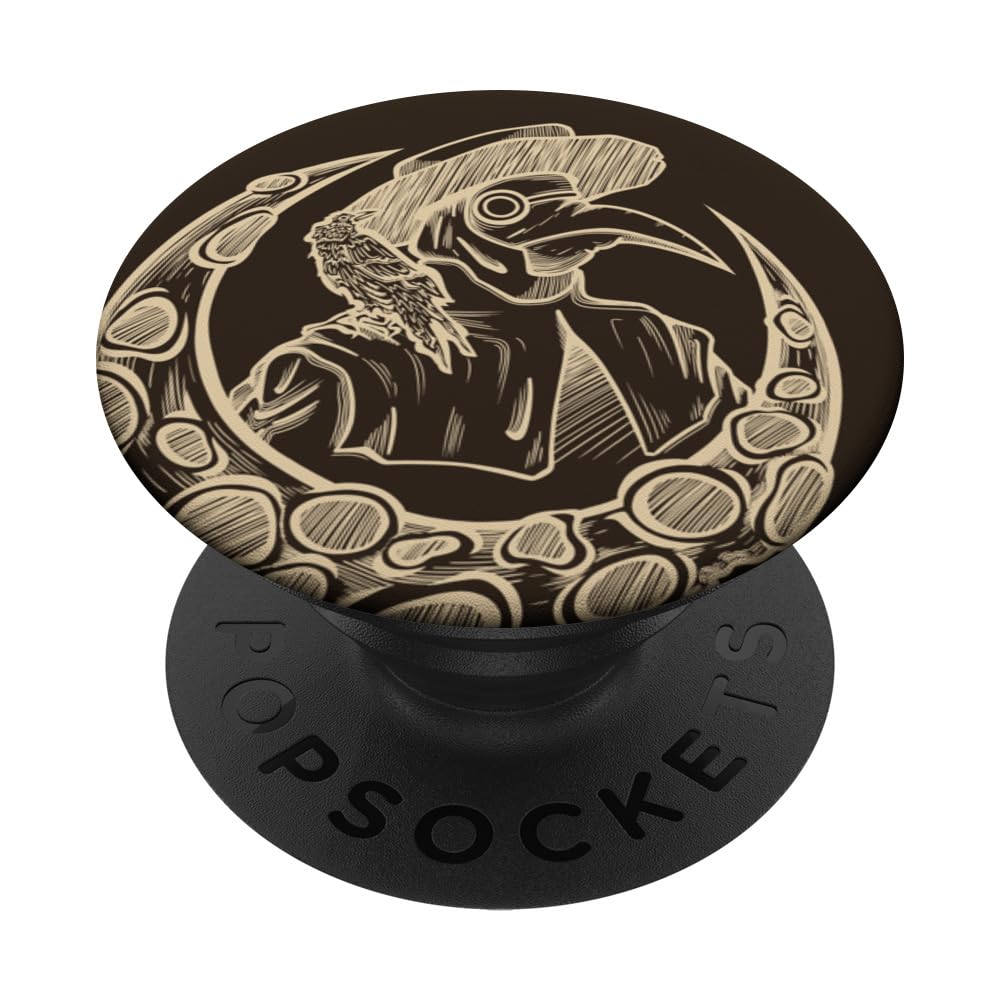 Plaque Doctor Crow and Crescent Moon PopSockets Adhesive PopGrip