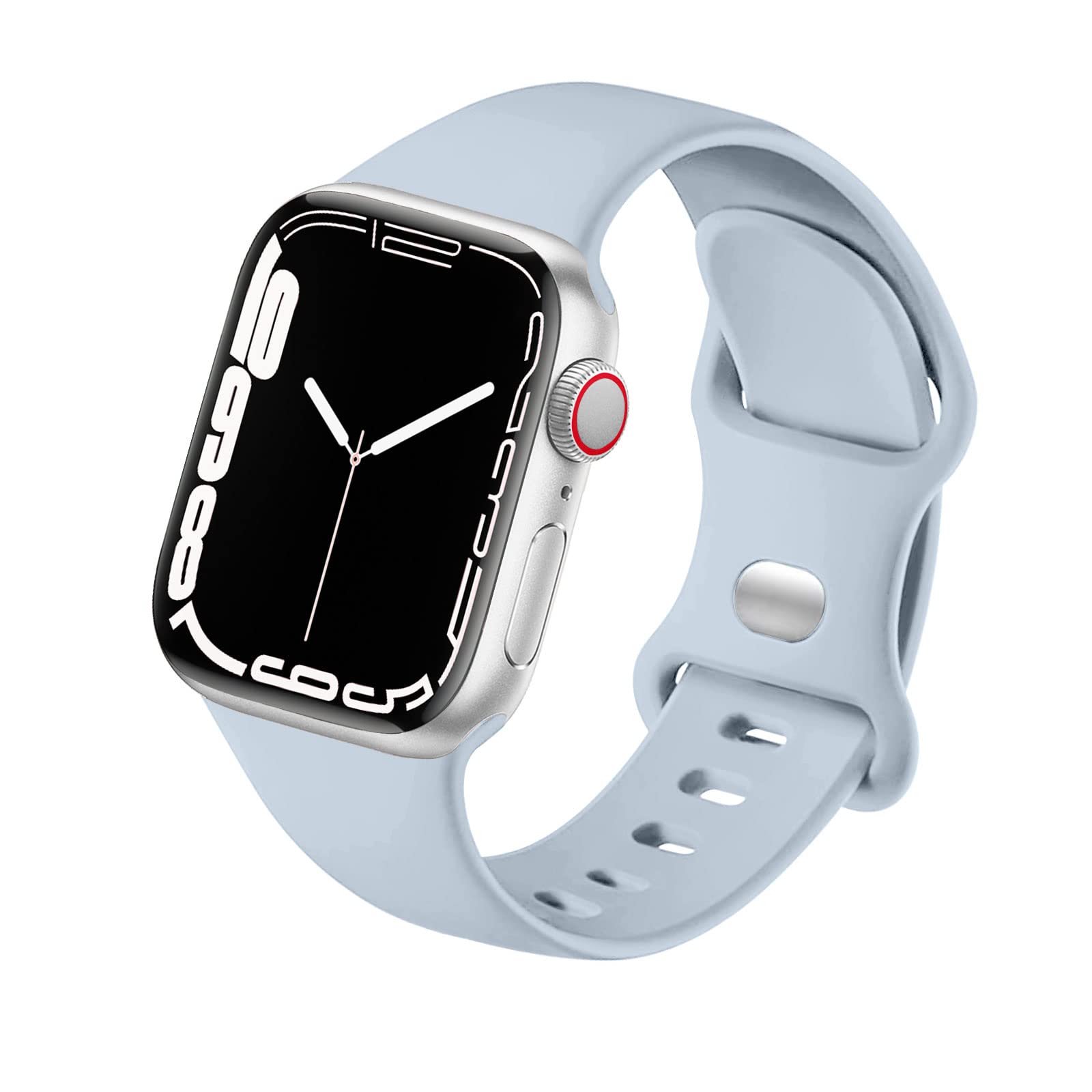 HdanMole Sport Strap Compatible with Apple Watch Straps 40mm 38mm 41mm 42mm 44mm 45mm 46mm, Silicone Strap Replacement for iWatch Bands Series 11 10 9 8 7 6 5 4 SE 3 2 1 Women Men, Sky Blue
