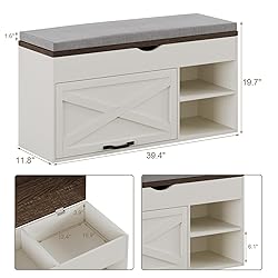 ChooChoo Storage Bench with Cushion, Shoe Bench