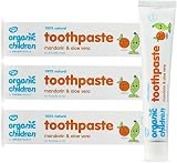 GreenPeople Organic Children Mandarin & Aloe Toothpaste 3x50ml - Fluoride Free