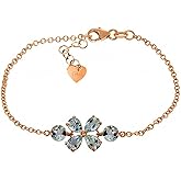Galaxy Gold GG 3.15 CTW 14k Solid Rose Gold Bracelet Natural Aquamarine
