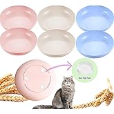 6-Pack Cat Food Bowl with Non-Slip Feet, Whisker Fatigue Cat Dishes for Food, Plastic Cats Bowls Set for Multi-Cats Homes, 5.