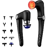 JOYSUWERUN Massage Gun with 10 Replacement Heads, Massage Gun with Heat, Back Massager for Pain Relief Deep Tissue, Massager for Shoulder & Back Muscle Recovery, (Black)