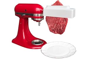 ABTER 【PLUS】Meat Tenderizer for All KitchenAid and Cuisinart Household Stand Mixers- Mixers Accesssories Attachment with Stainless Steel Gears, White【Improved Extended New Version】