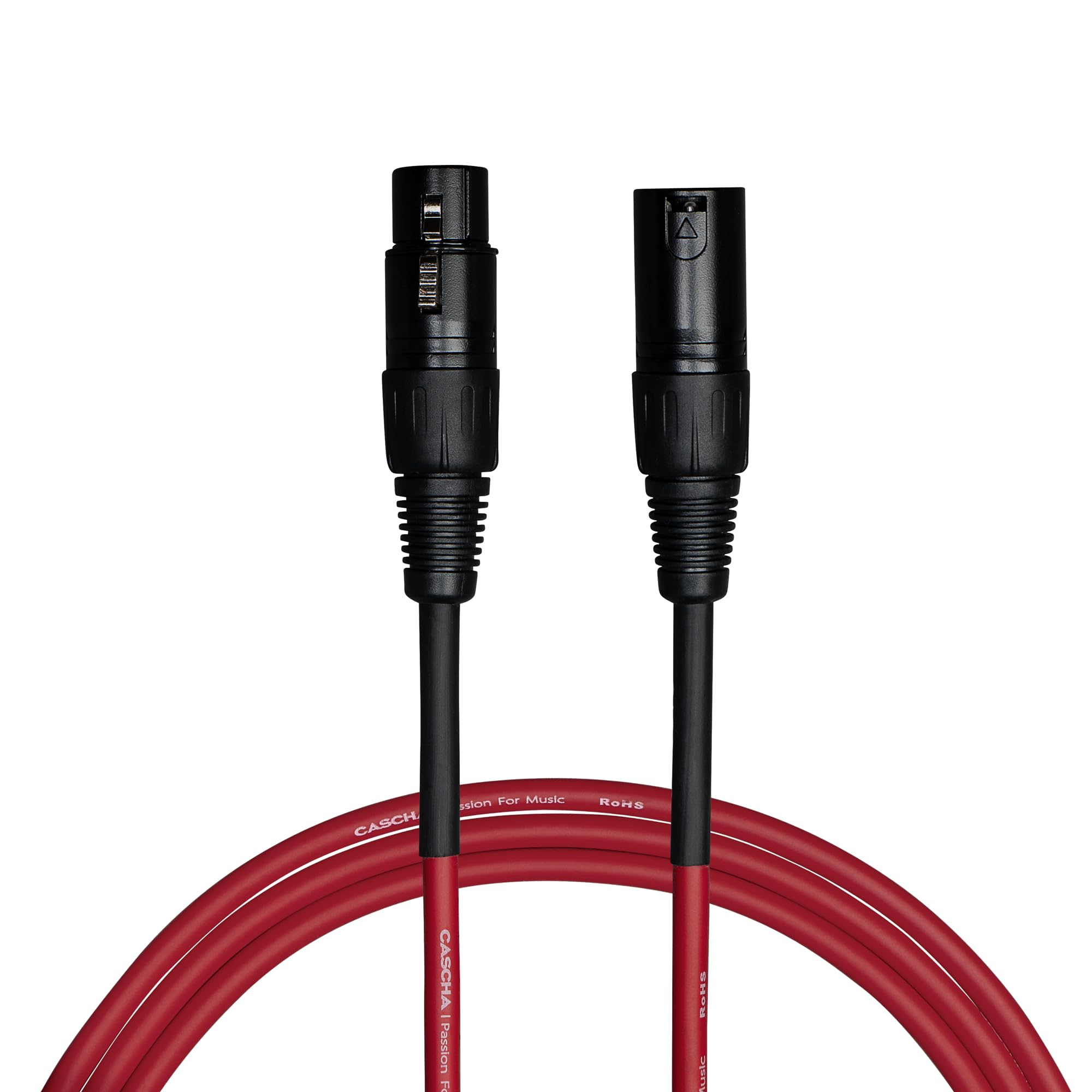 CASCHA Standard Line Microphone Cable (XLR), Red, 3 m