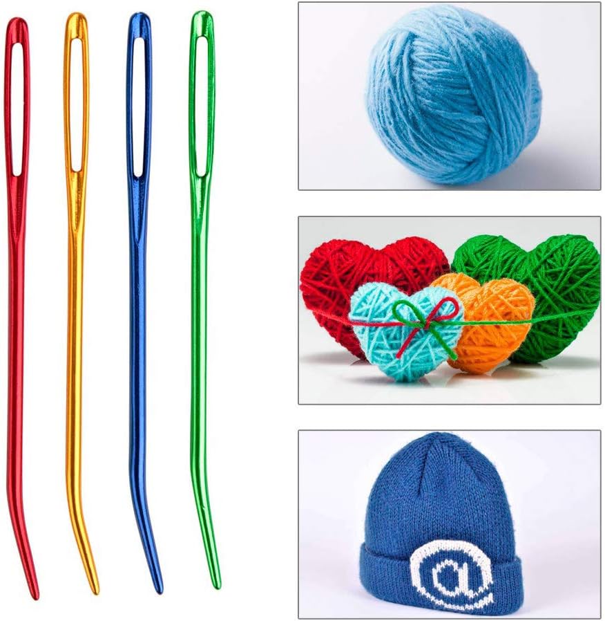 Jumbo Bent Tapestry Needle 8PCS Large Eyes Blunt Yarn Needles Knitting Darning Needles Sewing Needles Weaving Needles for Beading Quilting Crochet (A) - Image 4
