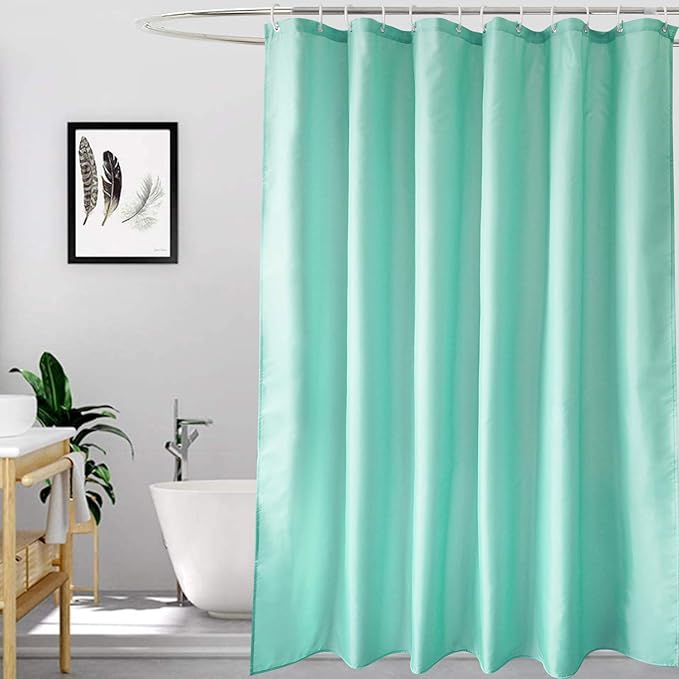 EurCross Light Green Shower Curtains Mould Proof Resistant Washable