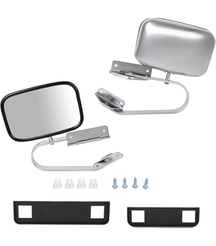 TRQ Power Side View Door Mirror – Driver Left Side – Chrome – For Ford Bronco & F-Series Trucks (1992-1997)