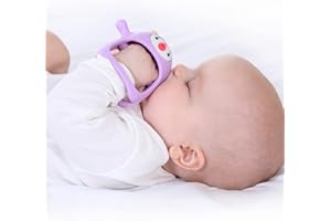 Smily Mia Smily Mia Penguin Teethers, Silicone TeethingToys for Babies 0-6Months, Baby Teethers for 3-6Months, Hand Teether for Infants, Pacifiers for New Born,Light Purple