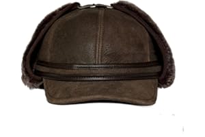 LUKKIZARA Men’s Shearling Leather Trapper Hat – Aviator Winter Cap with Genuine Sheepskin Ear Flaps | Cold Weather Hat | Ushanka