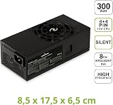 Tecnoware FTX 300W PC Power Supply 8cm Fan 3x SATA 24Pin 4+4 Pin Molex view 2