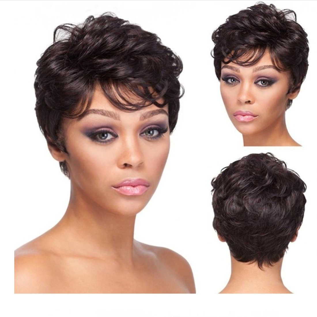 Hairpieces Hair Extension （Brownish Black）Realistic Wigs