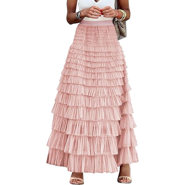 Amazon.com: Fuimsul Women Elegant Layered Ruffles Mesh