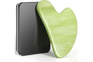 TOPHLD Gua Sha Facial Tools, Natural Jade Stone Guasha Tool for Face Acupuncture Therapy Trigger Point Treatment, Gua Sha Scraping Massage Tool (Mint Green)