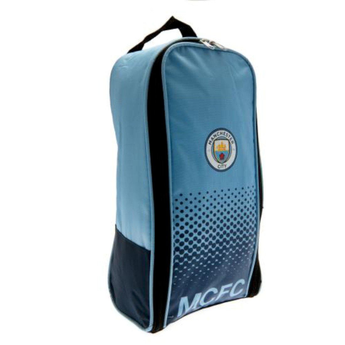 Manchester City F.c. Boot Bag Nylon Bootbag Zipped Opening Double Zip Pulls Approx 35cm X 18cm X