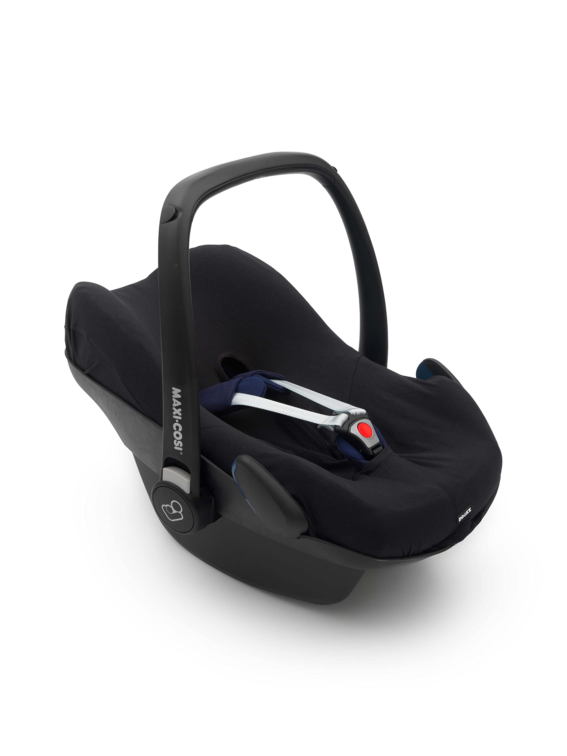 Dooky Seat Cover/ Protector, Universal Size, Fits Most Baby Car Seats with 3- and 5-Point Belt System, 95 Percent Cotton and 5 Percent Lycra, Easy to Install and Wash, Group 0+ yrs, Plain Black