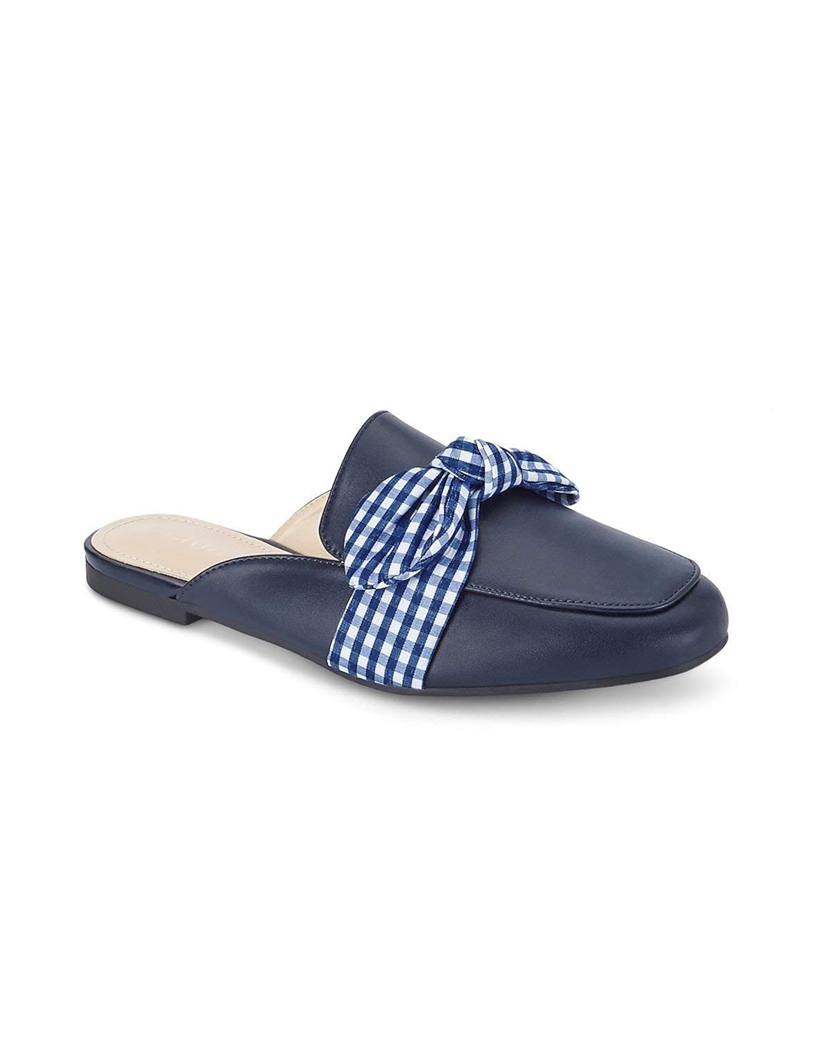 navy mule shoes
